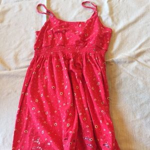 Red Flower Dress with Cutout Bottom